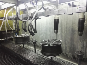 新泰铝轮毂喷枪 + 旋杯式静电自动喷涂系统