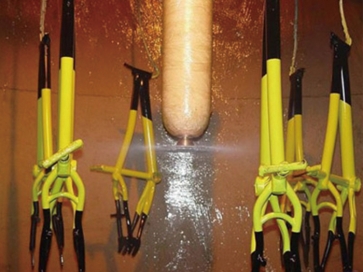 新泰自行车前叉部件“Ω”静电喷漆线