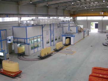 新泰工程机械部件地轨喷漆线