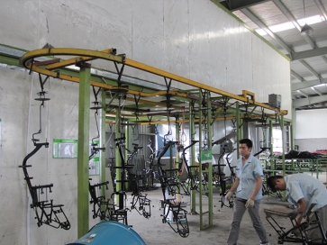 沙河摩托车车架部件喷粉线