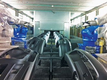 张家口双侧平放保险杠机器人喷涂线