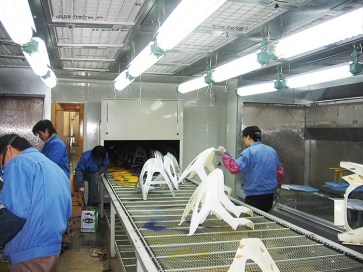 沙河摩托车、电动车塑料件平面喷漆线