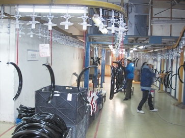 昌邑自行车挡泥板喷漆线