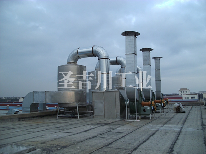 Exhaust gas and wastewater air conditioning