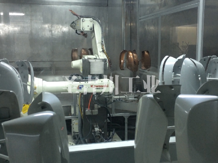 Rearview mirror robot handling and offline automatic spraying system