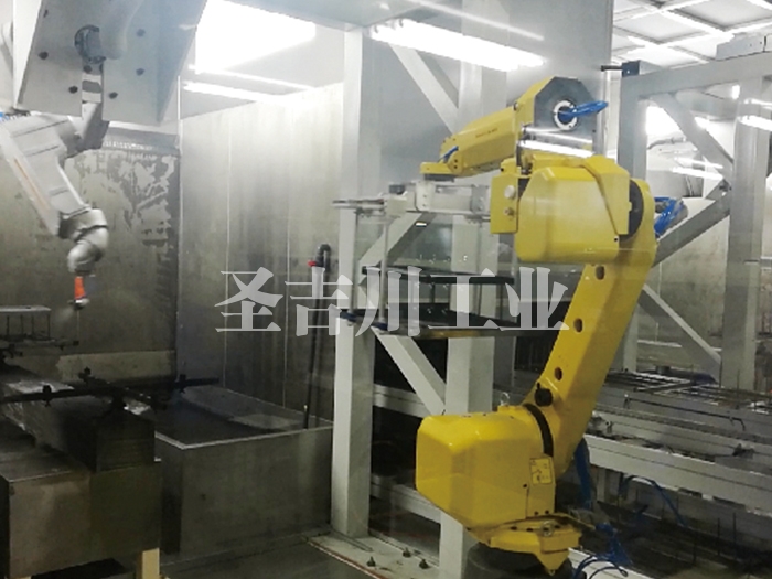Robot offline automatic spraying and handling system