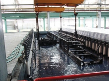 Frame electrophoretic coating line