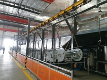 Electrophoresis coating line for escalator parts
