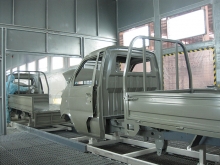 Car cab spraying line