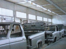 Car cab spraying line
