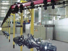 Automobile rear axle spraying line