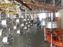 Aluminum wheel spraying line