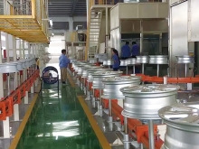 Aluminum wheel spraying line