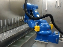Electronic appliance robot spraying system