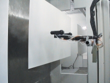 Electrostatic spraying line for aluminum plate