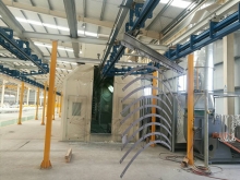 Construction machinery accumulation conveyor line