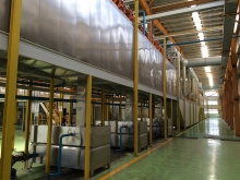 Suspended continuous pretreatment line