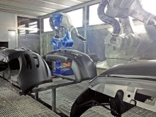 Bumper robot spraying system