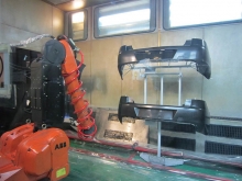 Bumper robot flame treatment room