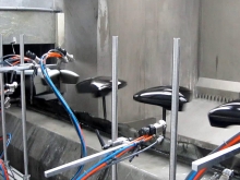 Rearview mirror fixed gun automatic spraying system