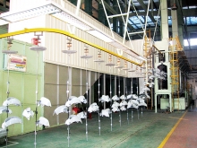 Pre-treatment for spraying of plastic parts of motorcycles and electric vehicles