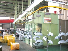 Motorcycle, electric vehicle plastic parts suspended conveying